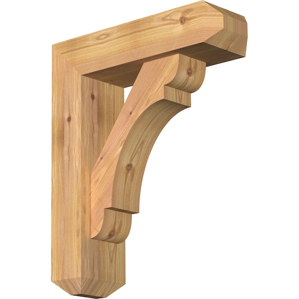 Ekena Millwork Olympic Craftsman Smooth Bracket w/ Offset Brace, Western Red Cedar, 5 1/2"W x 18"D x 22"H BKT0604X18X22OLY04SWR - main